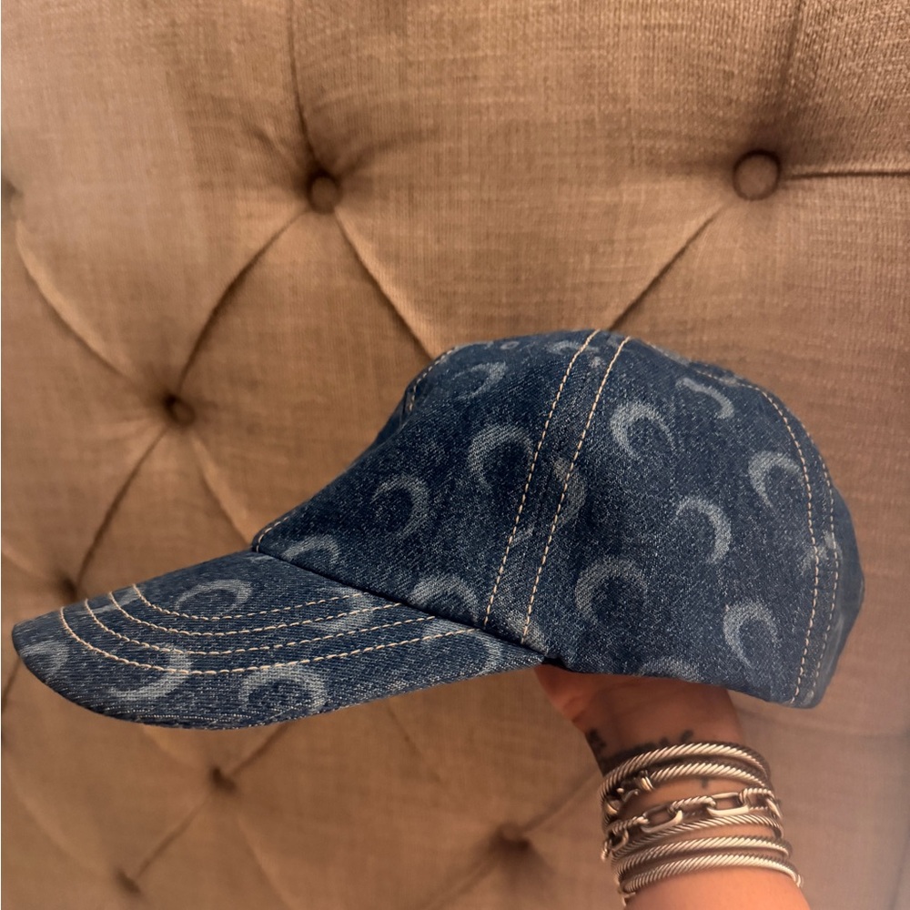Marine Serre Indigo Denim Cap
